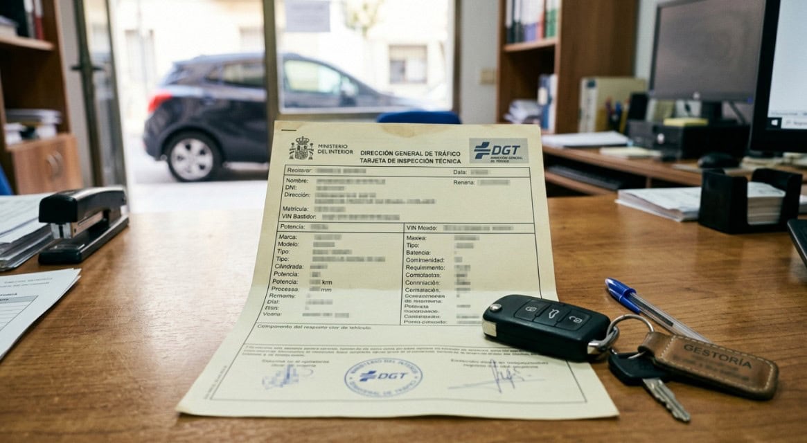 Ficha técnica de un vehículo: datos, número de bastidor y duplicado Ficha técnica de un vehículo junto a unas llaves de coche
